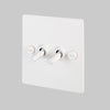 Two Gang 2-Way Light Switch in White with Knurled Toggles