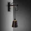 Hooked Small Switched Wall Light in Graphite and Brass Finish