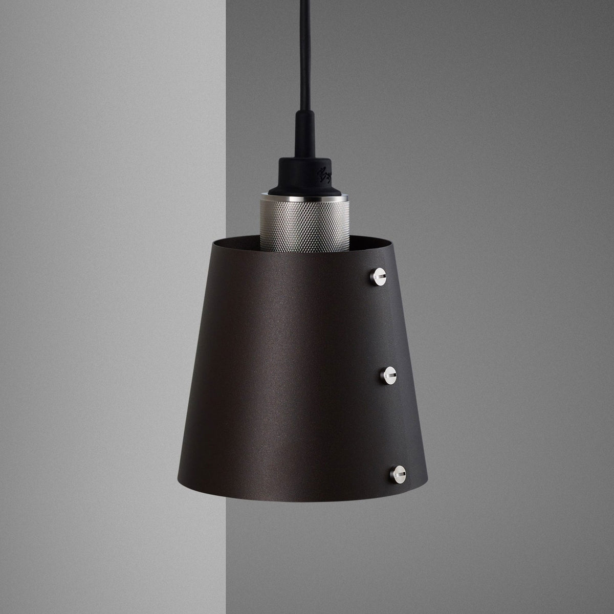 Hooked Small Switched Wall Light in Graphite and Steel Finish
