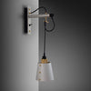 Hooked Small Switched Wall Light in Stone and Brass Finish