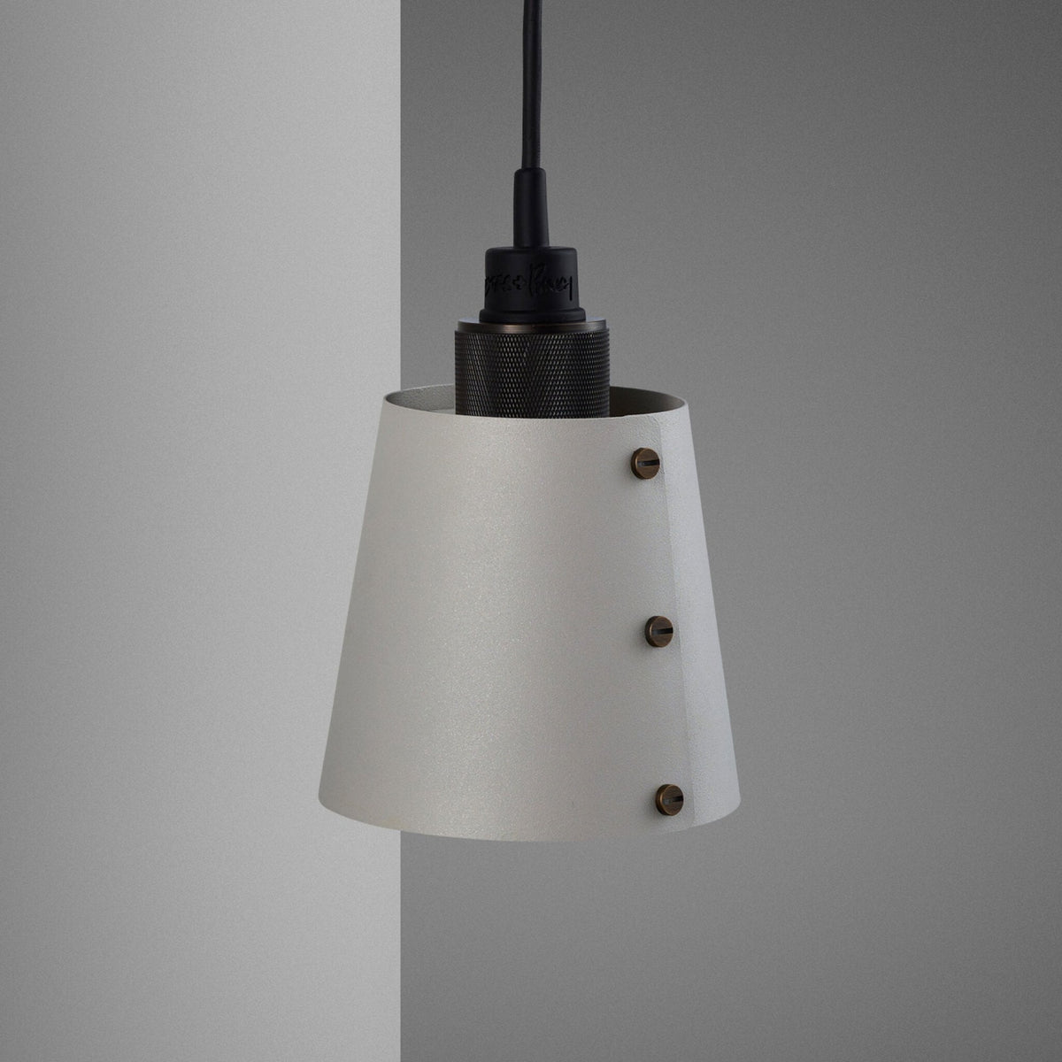 Hooked Small Switched Wall Light in Stone and Smoked Bronze Finish