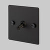 One Gang 3-Way Intermediate Light Switch in Black with Knurled Toggle