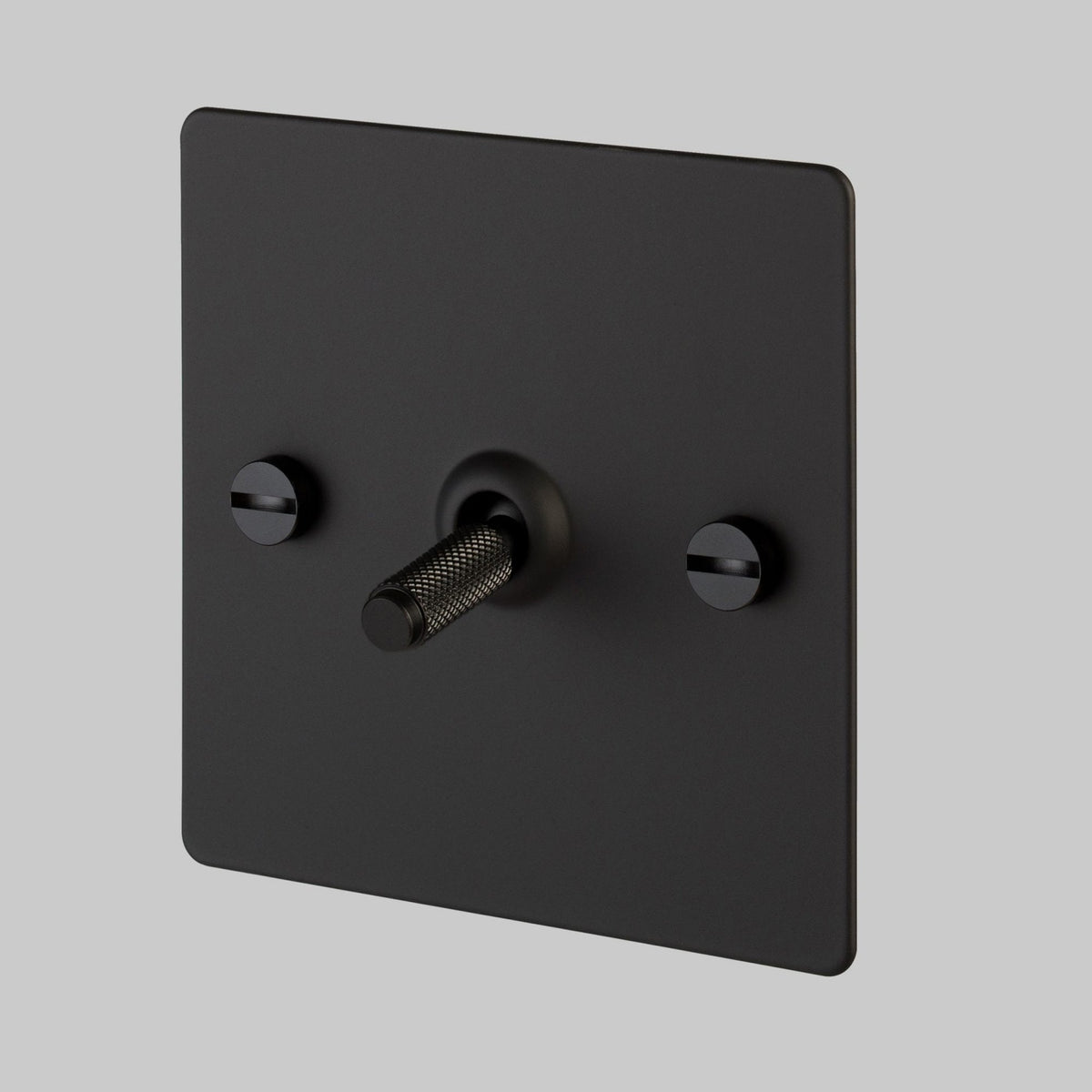 One Gang 3-Way Intermediate Light Switch in Black with Knurled Toggle
