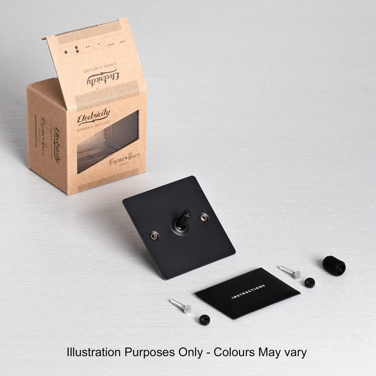 One Gang 3-Way Intermediate Light Switch in Smoked Bronze & Steel with Knurled Toggle