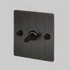One Gang 3-Way Intermediate Light Switch in Smoked Bronze with Knurled Toggle
