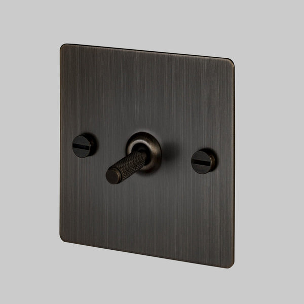 One Gang 3-Way Intermediate Light Switch in Smoked Bronze with Knurled Toggle
