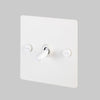 One Gang 3-Way Intermediate Light Switch in White with Knurled Toggle