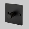 One Gang 2-Way Dimmer Light Switch in Black with Knurled Knob