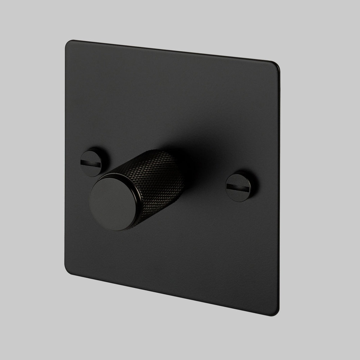 One Gang 2-Way Dimmer Light Switch in Black with Knurled Knob