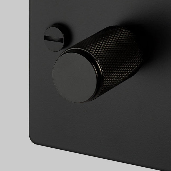 One Gang 2-Way Dimmer Light Switch in Black with Knurled Knob