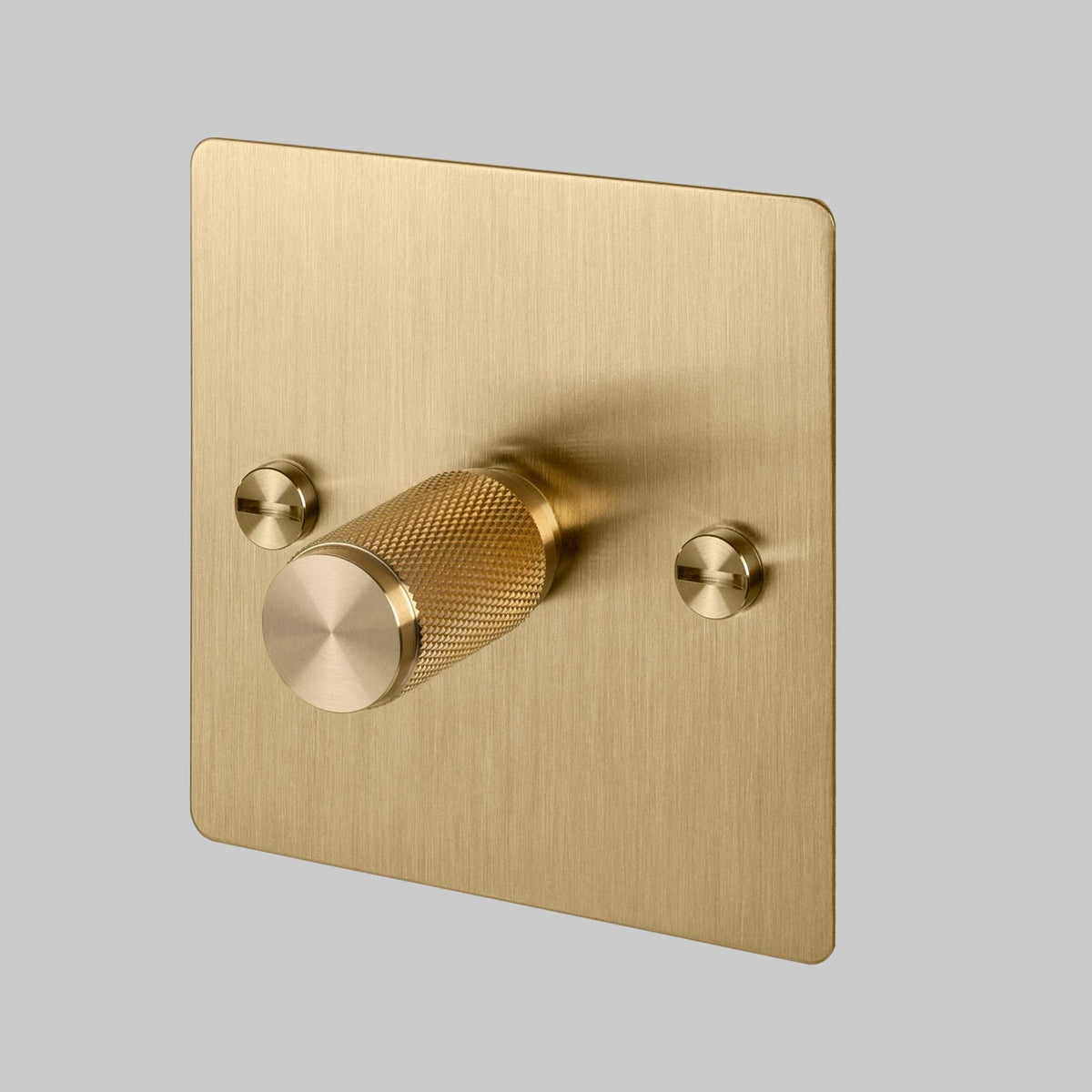 One Gang 2-Way Dimmer Light Switch in Solid Brass with Knurled Knob