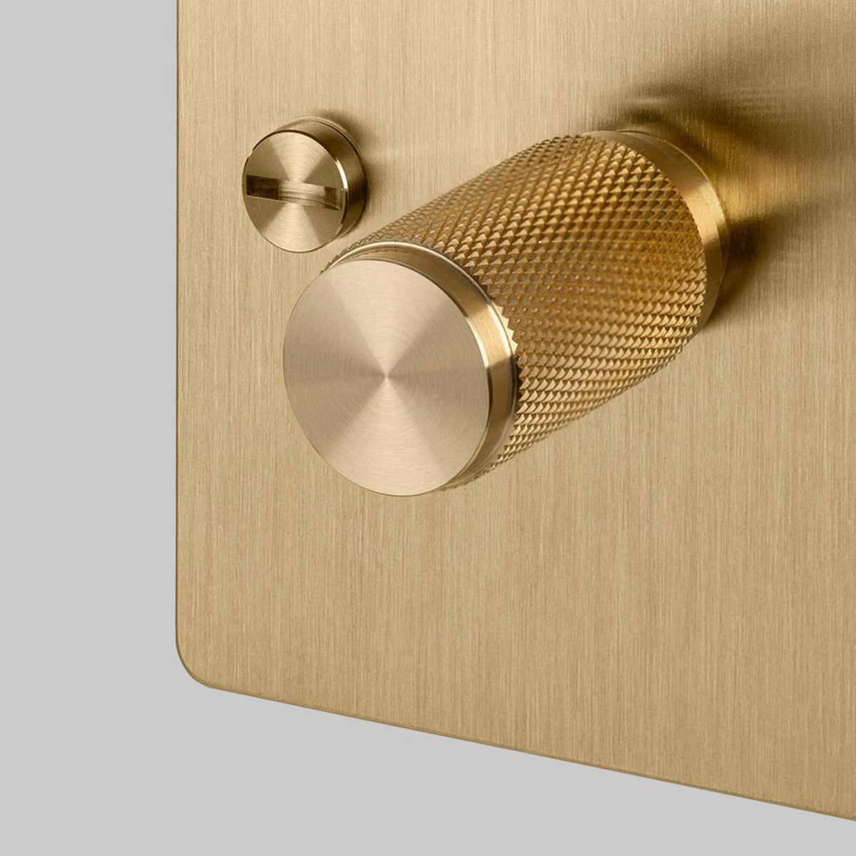 One Gang 2-Way Dimmer Light Switch in Solid Brass with Knurled Knob