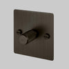 One Gang 2-Way Dimmer Light Switch in Smoked Bronze with Knurled Knob