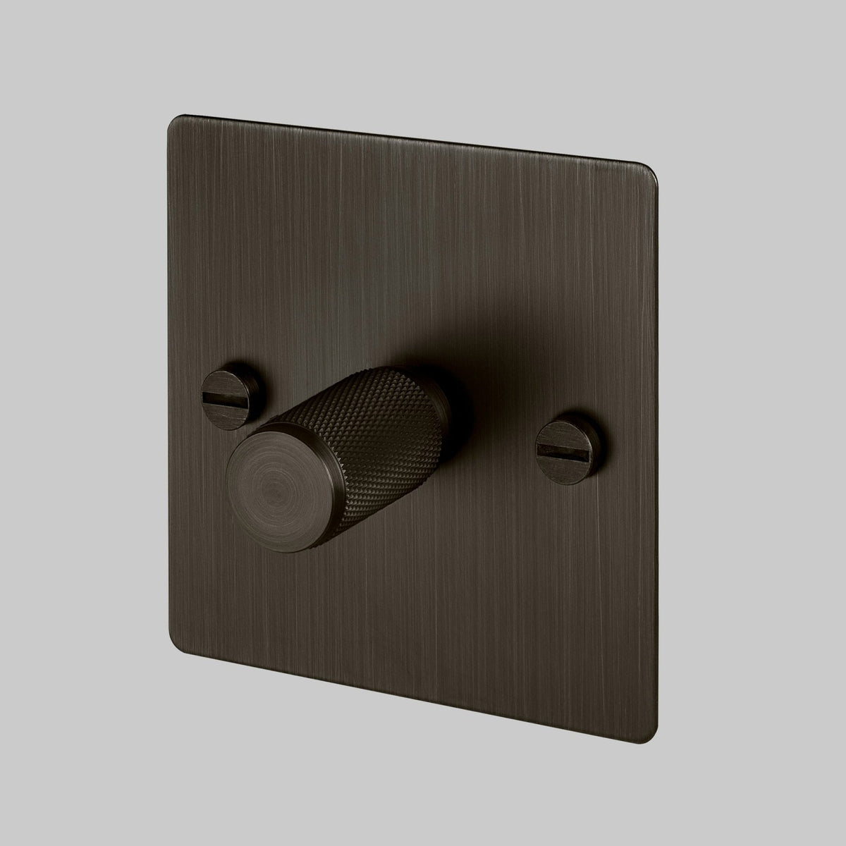 One Gang 2-Way Dimmer Light Switch in Smoked Bronze with Knurled Knob