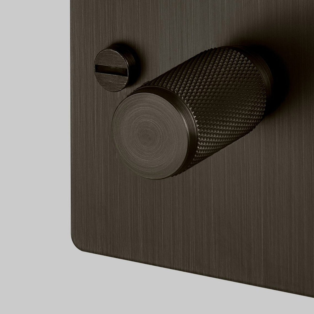 One Gang 2-Way Dimmer Light Switch in Smoked Bronze with Knurled Knob