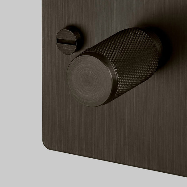 One Gang 2-Way Dimmer Light Switch in Smoked Bronze with Knurled Knob