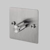One Gang 2-Way Dimmer Light Switch in Steel with Knurled Knob