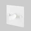 One Gang 2-Way Dimmer Light Switch in White with Knurled Knob