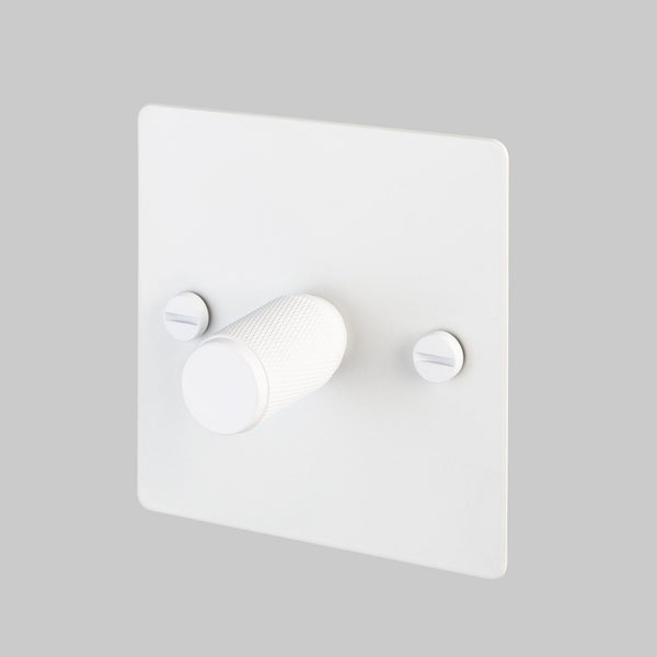 One Gang 2-Way Dimmer Light Switch in White with Knurled Knob