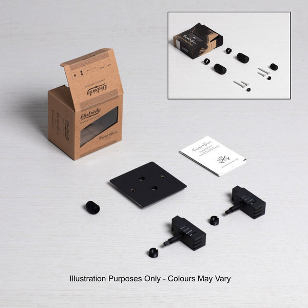 Two Gang 2-Way Dimmer Light Switch in Smoked Bronze with Knurled Knobs