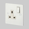 One Gang 13 Amp Switched Plug Socket In White