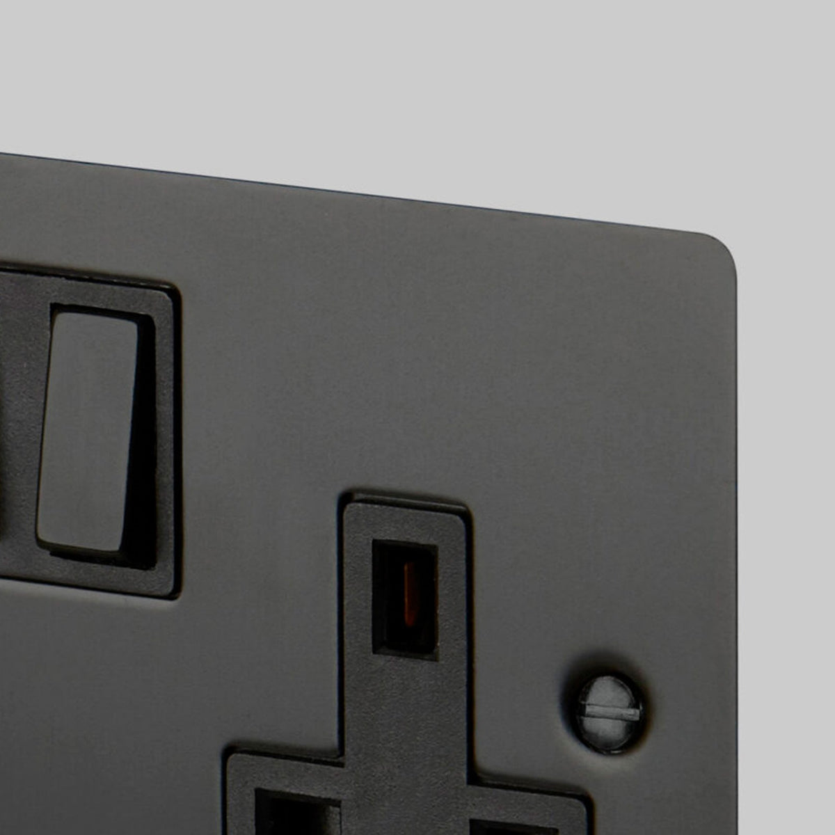 Two Gang 13 Amp Switched Plug Socket In Black