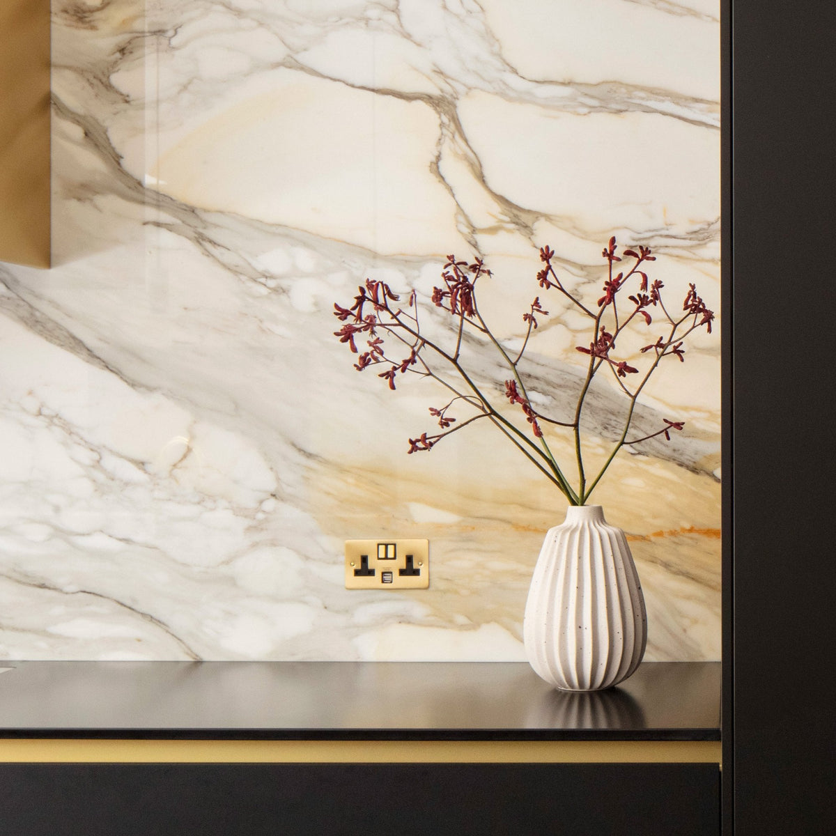 Two Gang 13 Amp Switched Plug Socket In Solid Brass