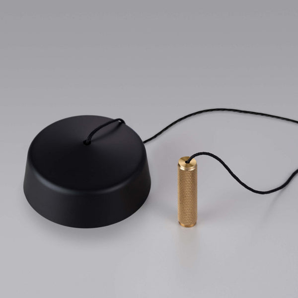 2-Way Pull Chord Light Switch in Black Knurled Brass Pull