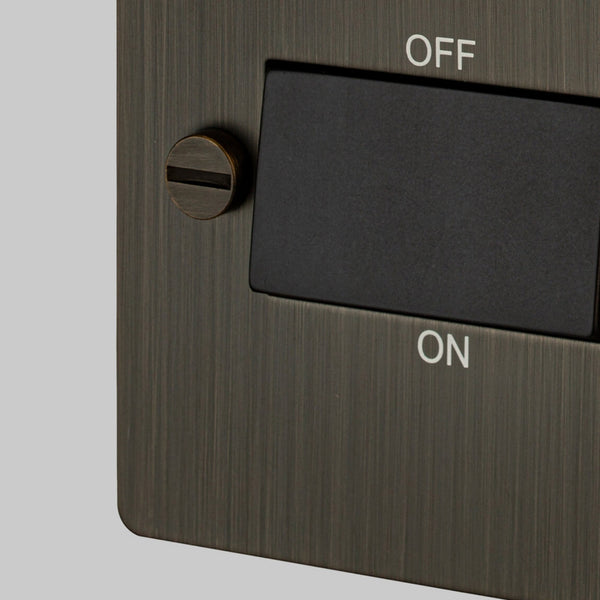 2-Way 10 Amp Fan Isolator Switch In Smoked Bronze & Black