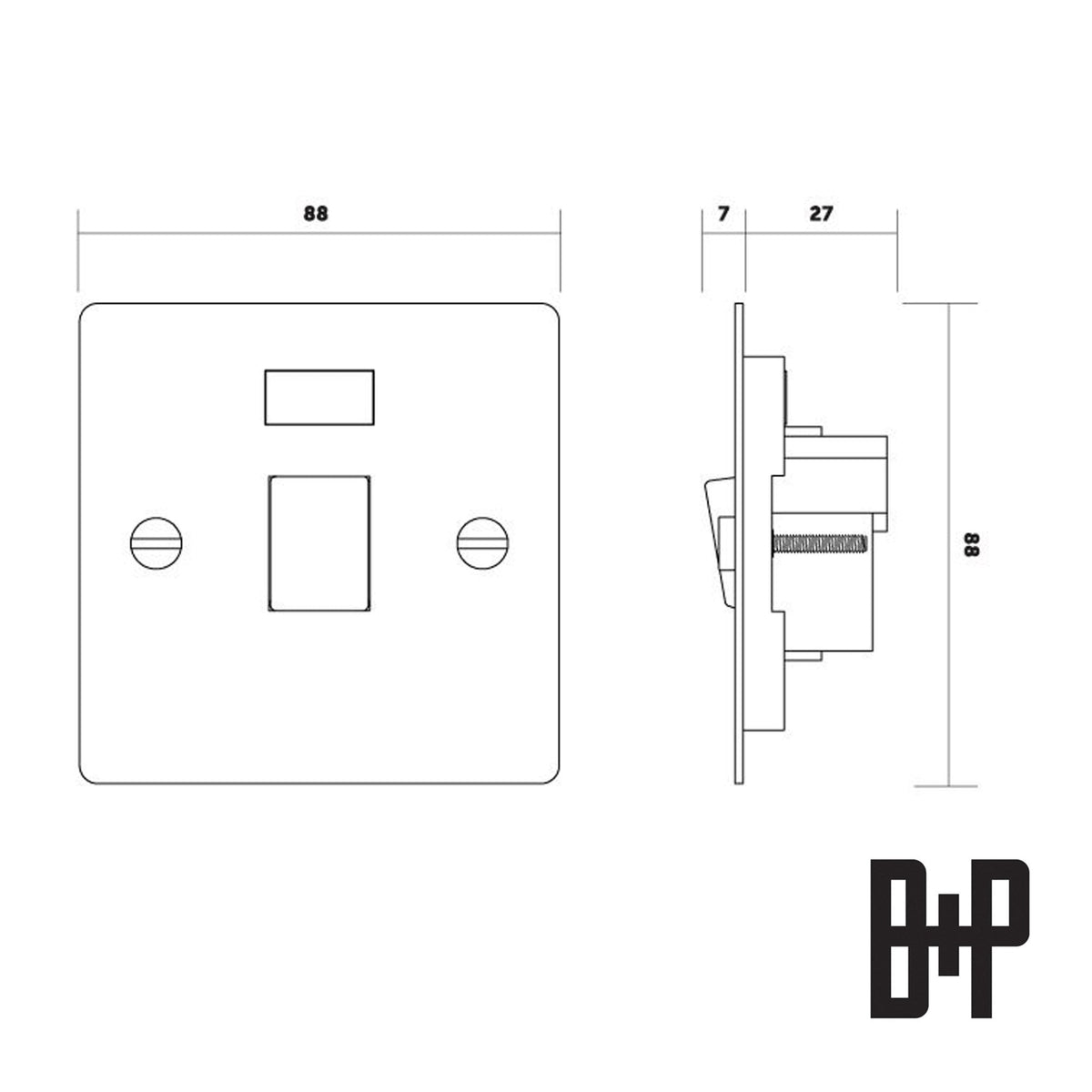 2-Way 20 Amp DP Isolator Switch In White