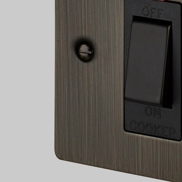 2-Way Cooker Control Switch With 13 Amp Socket In Smoked Bronze
