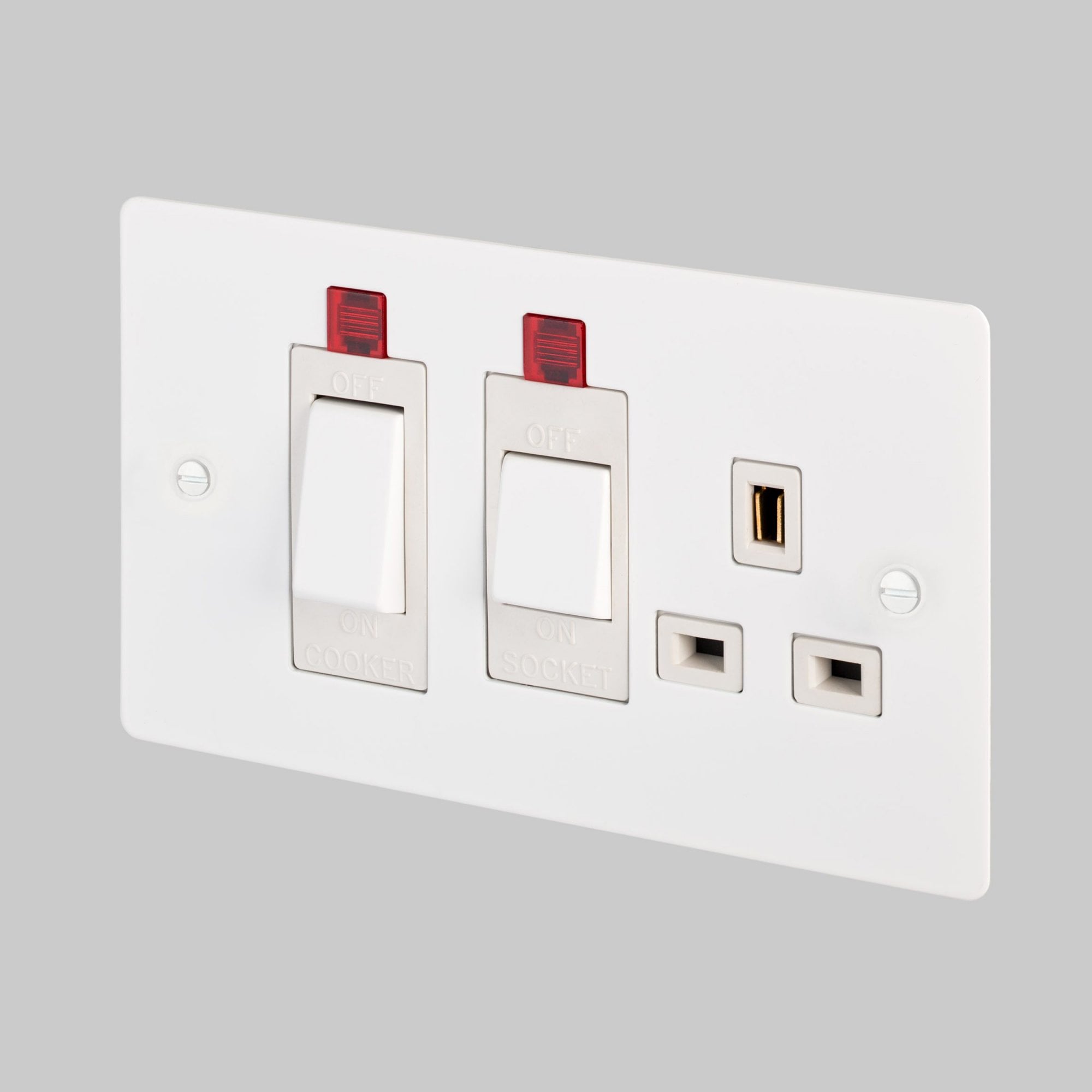 Buster + Punch 2-Way Cooker Control Switch With 13 Amp Socket In White ...