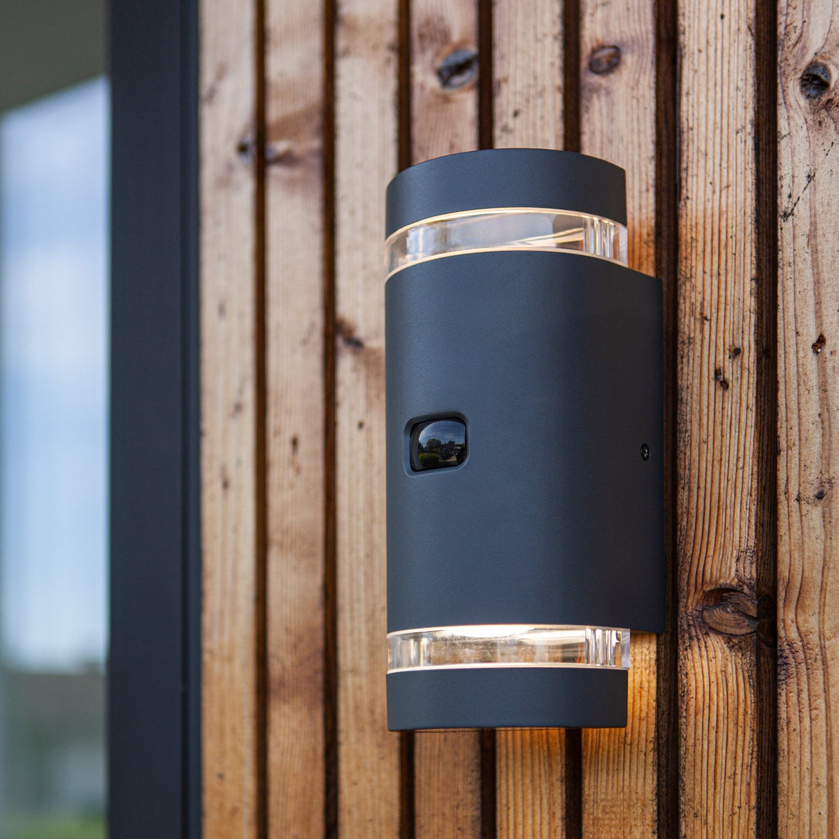 Focus PIR Up and Down IP44 Outdoor Wall Light In Dark Grey