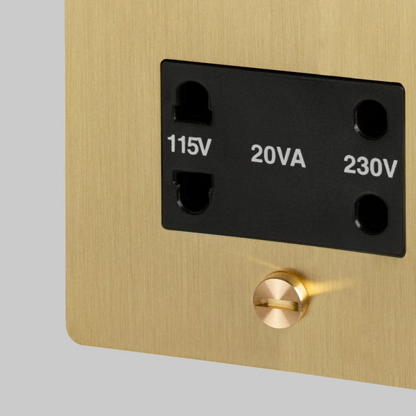 Shaver Socket in Solid Brass
