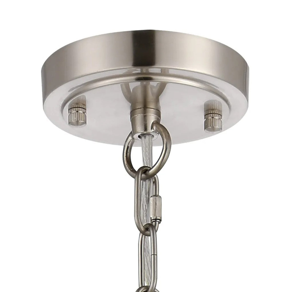 Stowford 3lt Pendant or Semi Flush Light in Satin Nickel & Clear Prismatic Glass