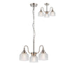 Stowford 3lt Pendant or Semi Flush Light in Satin Nickel & Clear Prismatic Glass