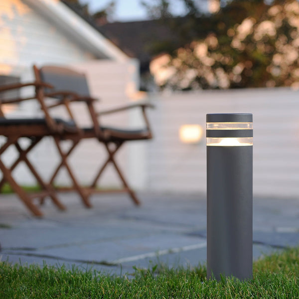 Focus IP44 Outdoor Bollard Light In Dark Grey