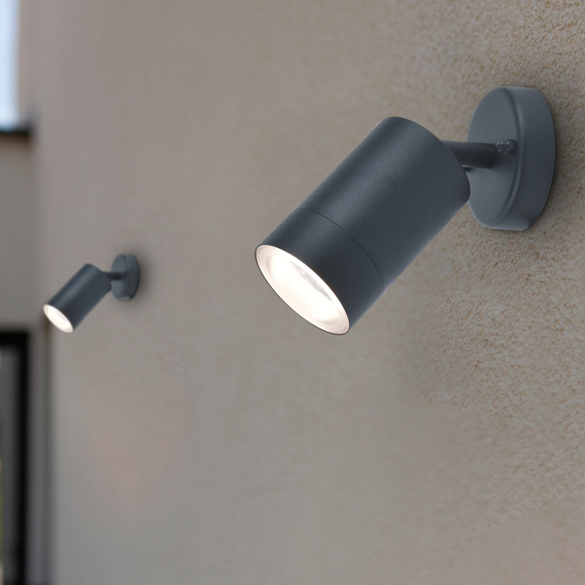 Rado Adjustable Outside Wall Spotlight in Black Graphite