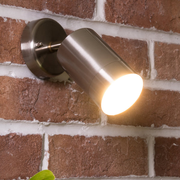 Rado Adjustable Outside Wall Spotlight in Stainless Steel