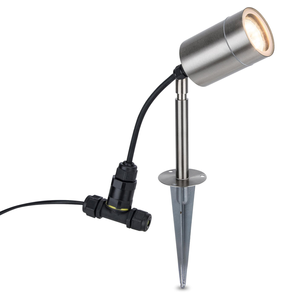 Rado Adjustable Outside Spike Light in Stainless Steel