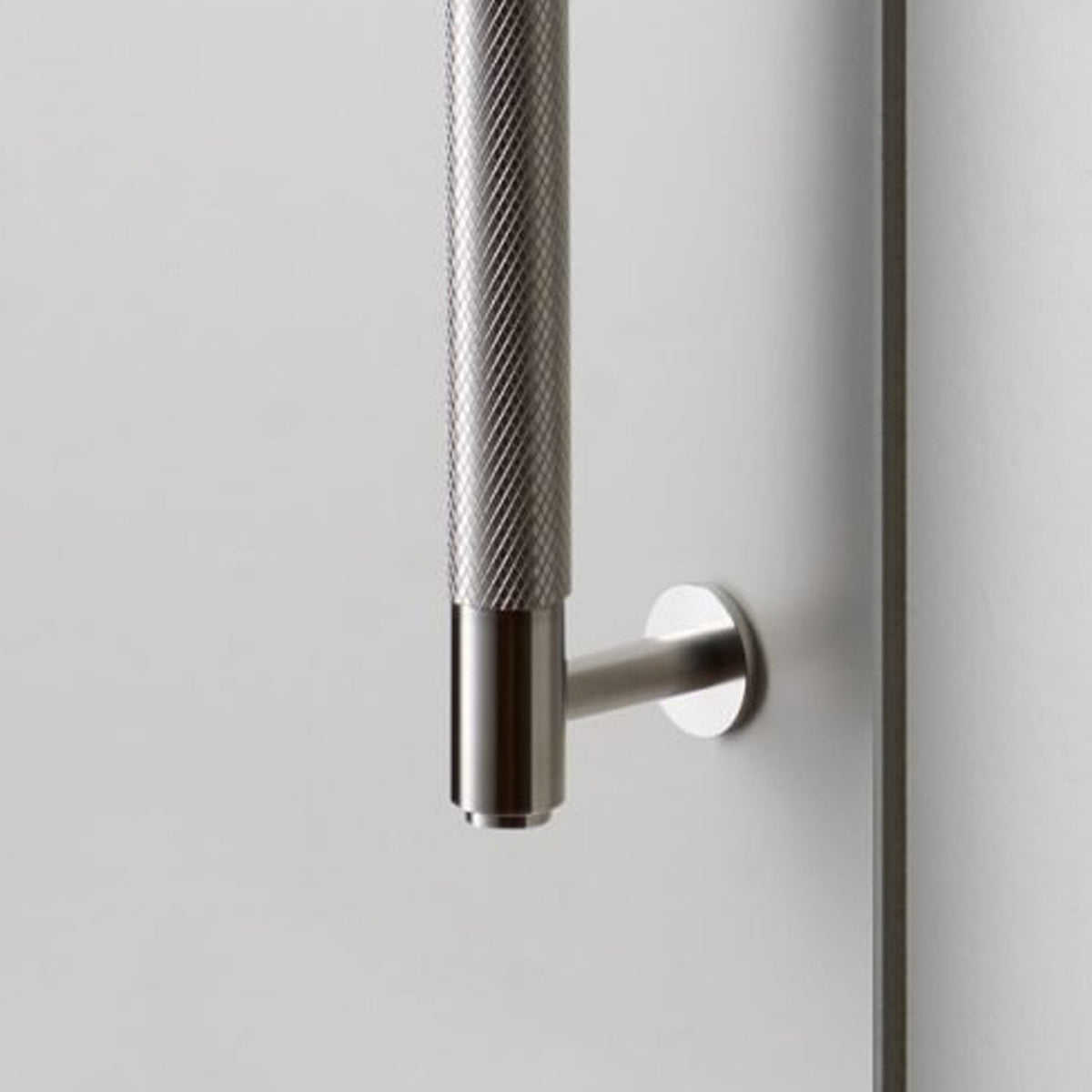 Knurled Closet Bar Handle In Solid Stainless Steel