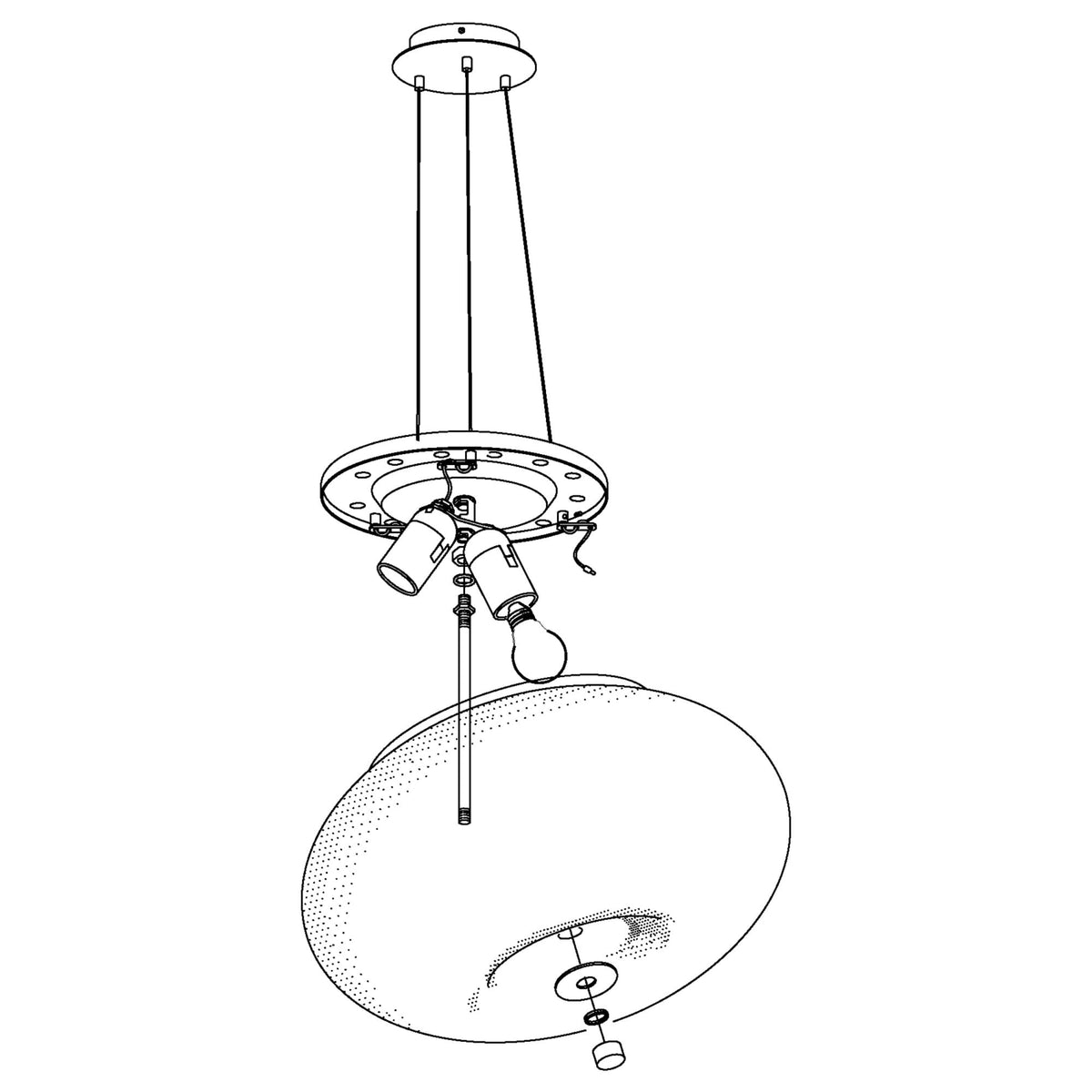 Optica Small Opal White Glass Globe Pendant