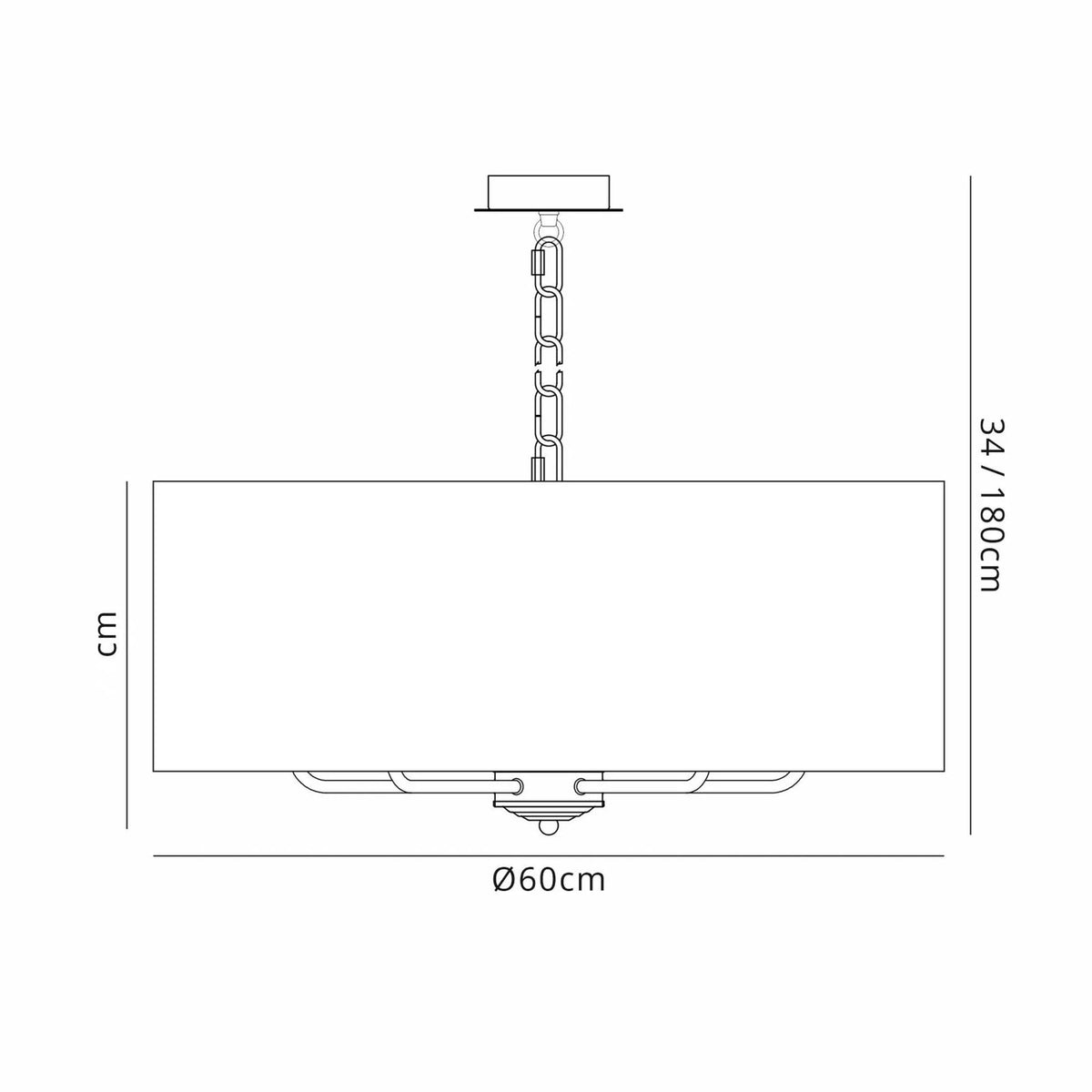 Banyan 60cm 5 Light Pendant in Antique Brass with Antique Gold Shade