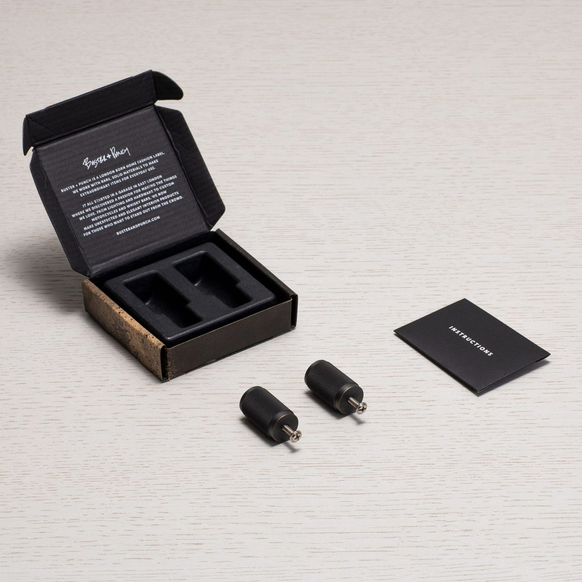 Knurled Furniture Knob Set In Solid Smoked Bronze