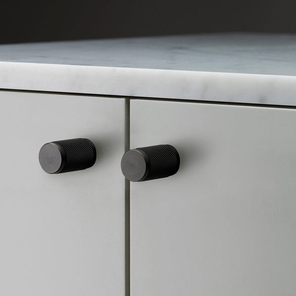 Knurled Furniture Knob Set In Solid Smoked Bronze