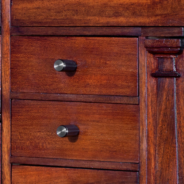 Linear Knurled Furniture Knob Set In Black