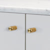 Linear Knurled Furniture Knob Set In Solid Brass