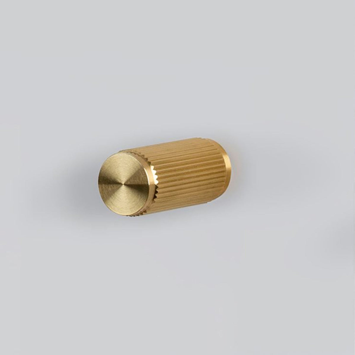 Linear Knurled Furniture Knob Set In Solid Brass