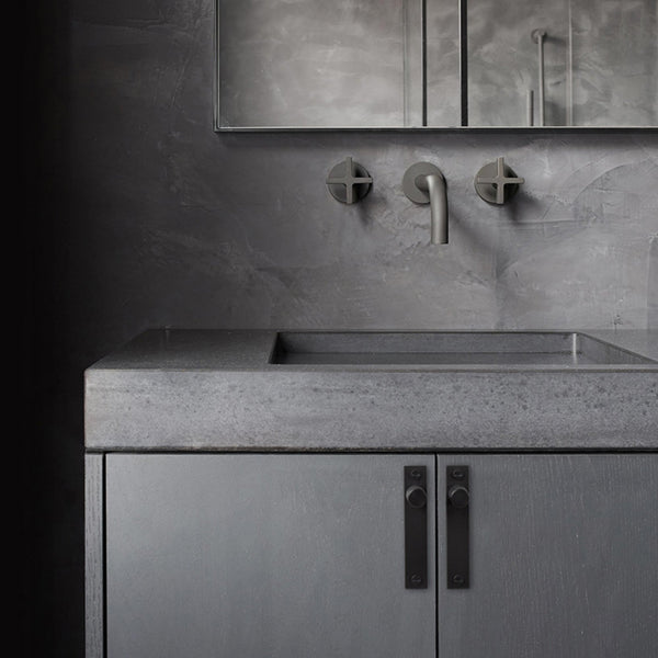 Knurled Furniture Knob Set With Back Plates In Black