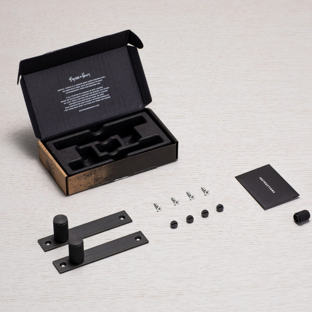 Knurled Furniture Knob Set With Back Plates In Smoked Bronze